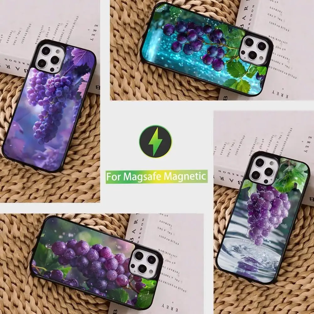

Fruit Nature Grapes Phone Case For iPhone 16,15,14,13,12,11,Pro,Max,Plus,Mini, Magsafe,Magnetic Wireless Charging Case