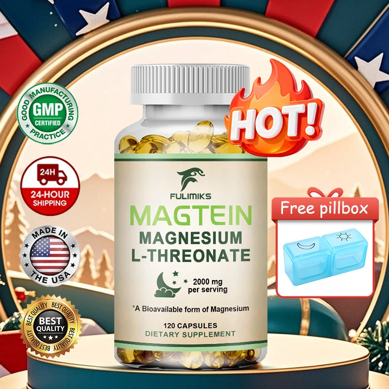 

L-поточные капсулы из чистого магния Magtein, поддерживают здоровье трехмерного мозга, стресс и жизненно важность, повышает память, облегчение тревоги