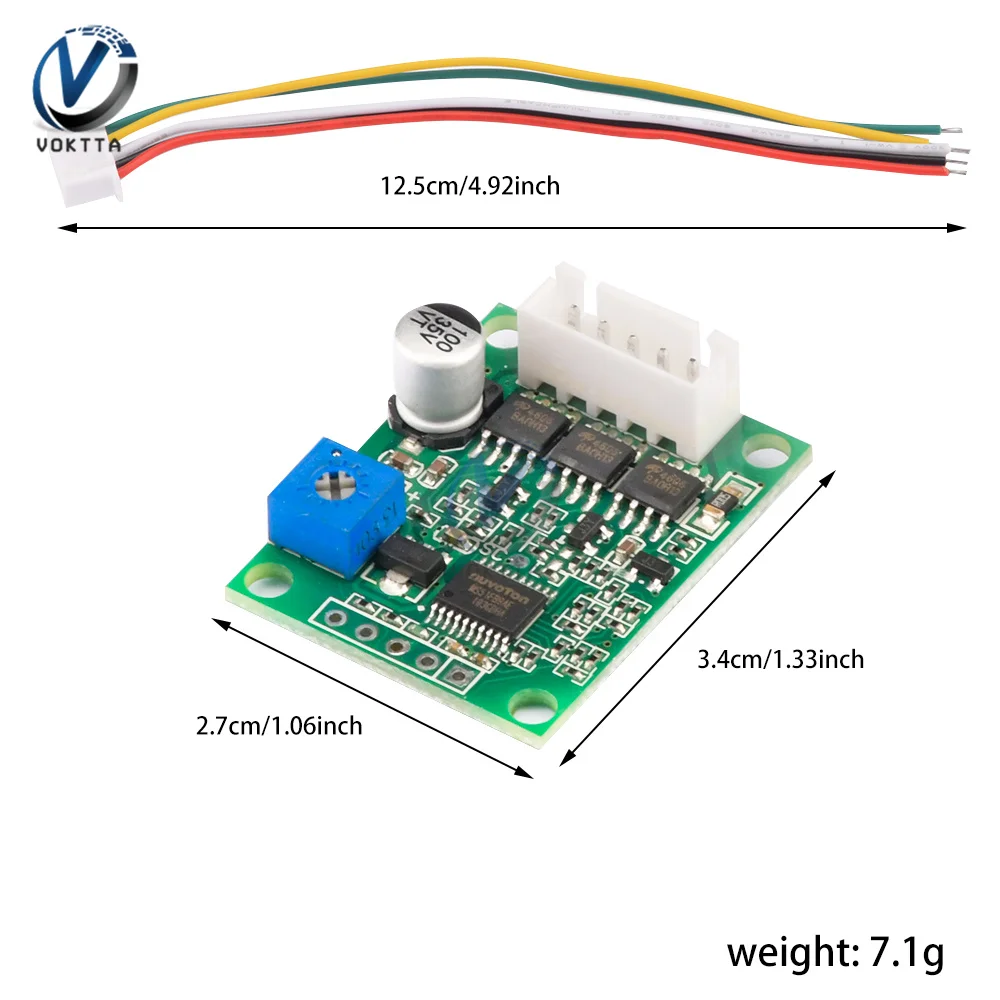 DC 6-20V 60W BLDC 3-Phase Brushless Motor Driver Hallless DC Motor Drive Board Speed Controller Module with Adapter Cable