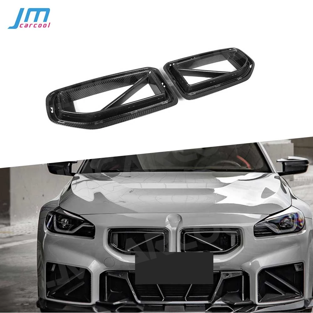 

Carbon Fiber Hood Grille Racing Grills For BMW M2 G87 2022+ Front Bumper Air Vent Trim Foglamp Mesh Frame Facelift Accessories