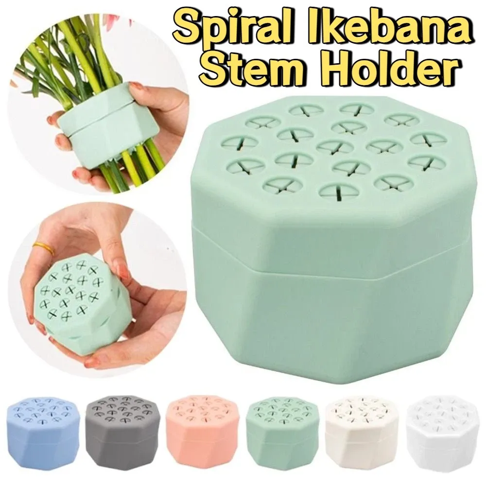 Reusable Spiral Ikebana Stem Holder 17 Holes Rotatable Flower Arrangement Holder Soft Waterproof Flexible Floral Stem Holder