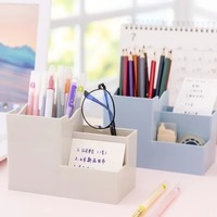 Storage Case Colorful Plastic Box Office Desk Accessories Pencil Organizer Multi-function Desktop Pen Holder School Supplies