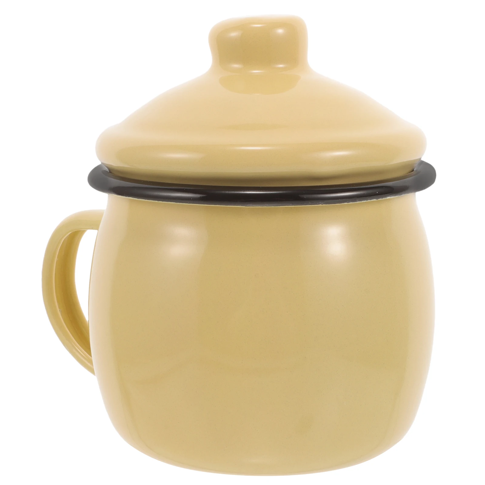 

Ceramic Pumpkin Enamel Mugs Vintage Coffee Tea Cups Microwave Safe Yellow Thickened Handle Practical Gift