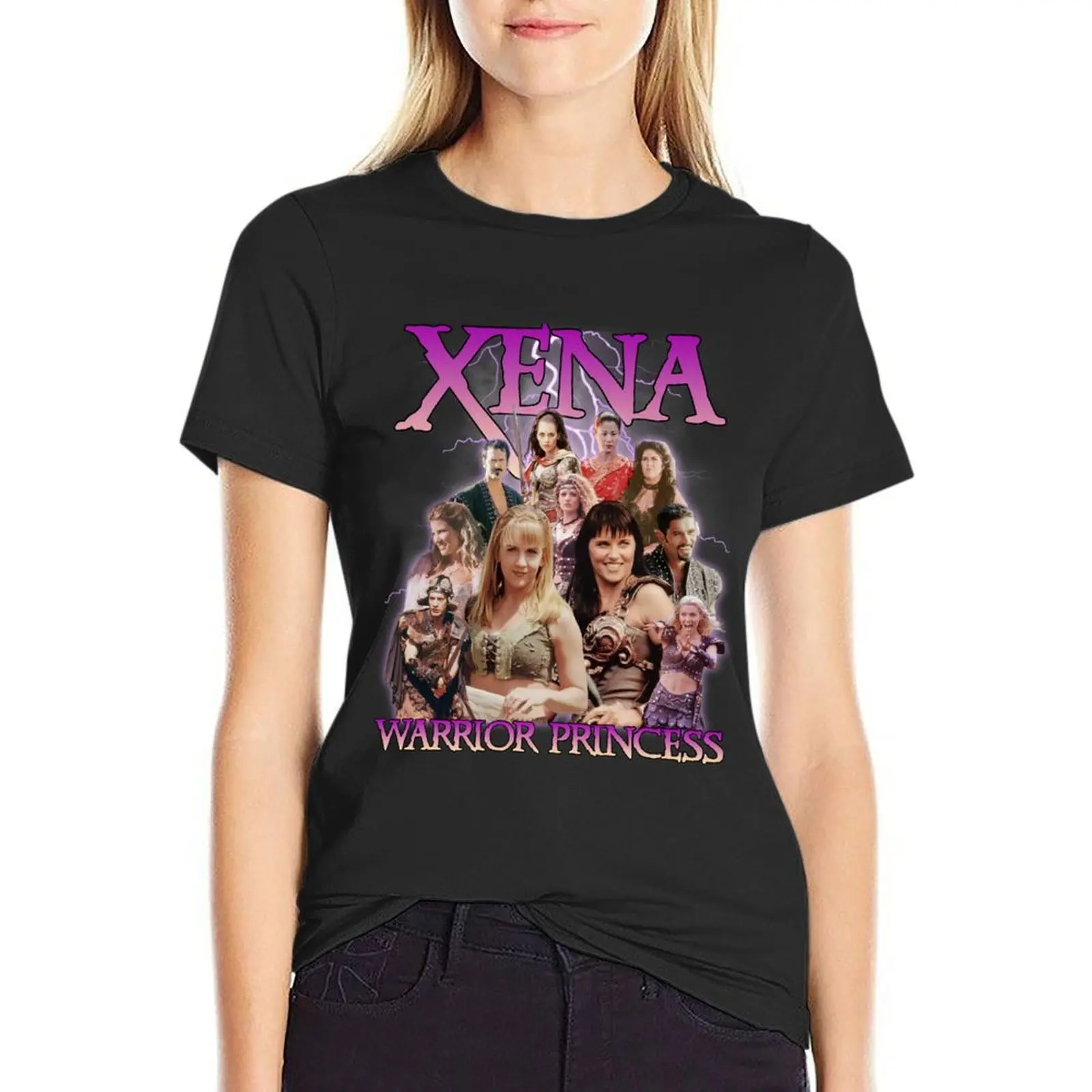 

Xena Warrior Princess Cast T-Shirt Blouse plain hippie clothes blacks fashion woman blouse 2024