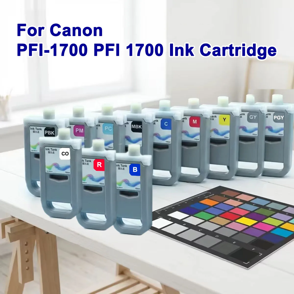 For Canon PFI-1700 PFI 1700 Ink Cartridge with Pigment Ink Chip For Canon imagePROGRAF Pro2000 4000 6000 6100 4000s 6000s 6100s