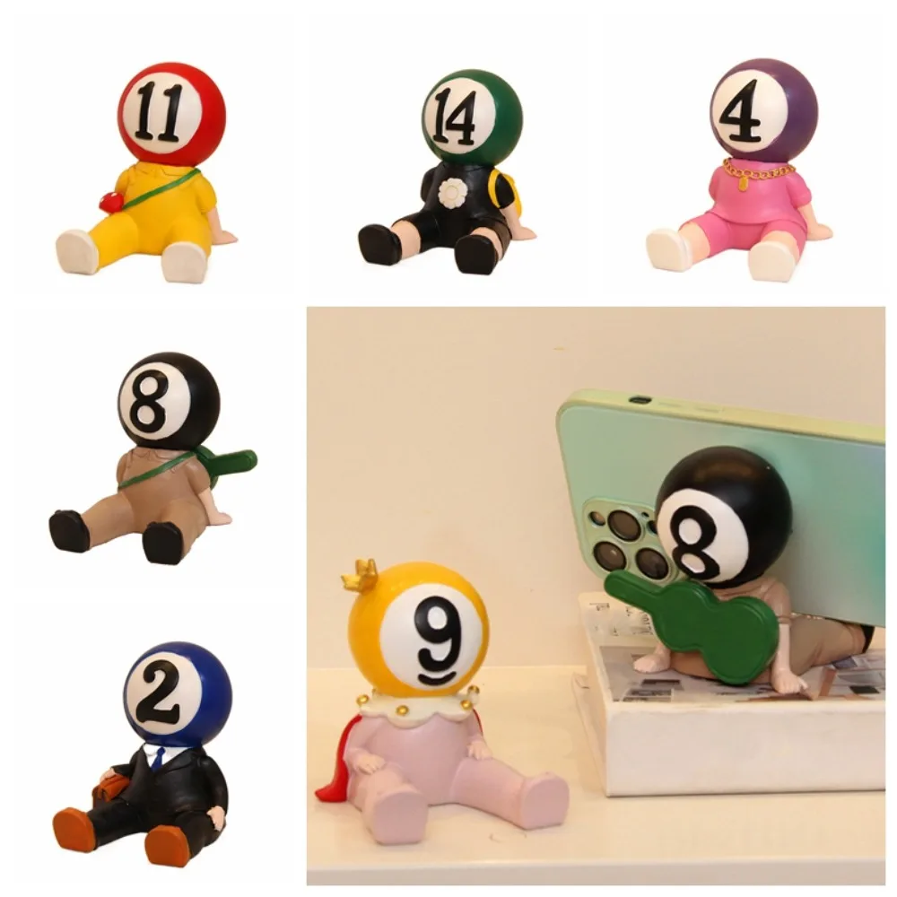 

Billiards Mobile Phone Holder Resin Doll Support Cartoon Phone Stand Creative Ornaments Mobile Phone Bracket Tablet