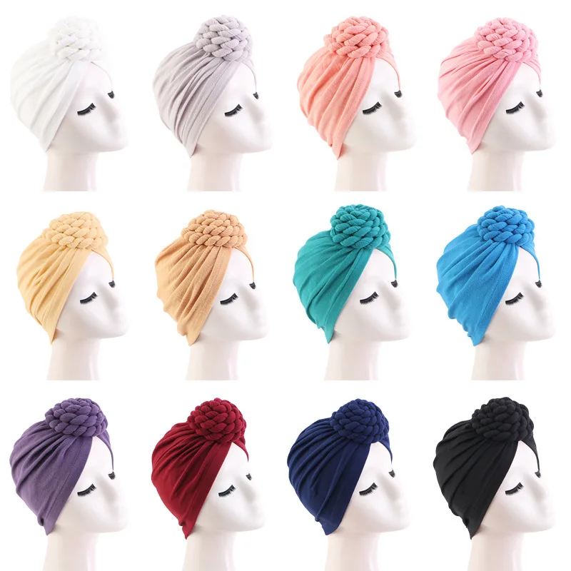 Headwear Beanie Hat Cap Twist Knot Turban For Women Girl Chemo Head Wrap Soft Stretch Hair Loss Alopecia Fashion TS010