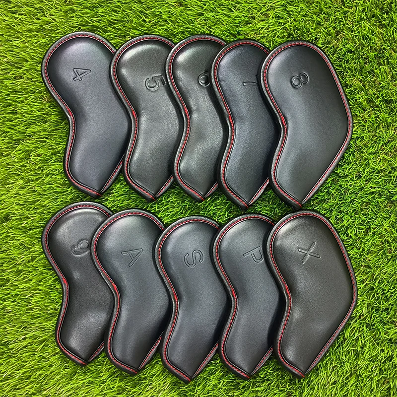 Sale 9/10Pcs Portable PU Waterproof Golf Club Iron HeadCovers Protector Golfs Head Cover Set Golf Putter Covers Golf Accessories