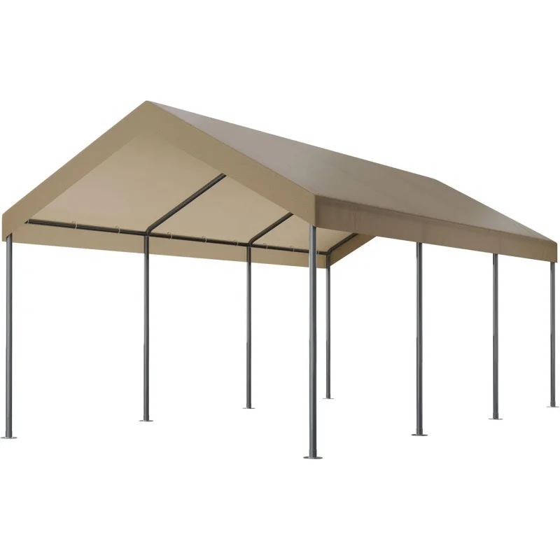 

2026 New：10x20ft Heavy Duty&Wind Resistant Canopy,Portable Carport Garage Shelter with Stable Powder-