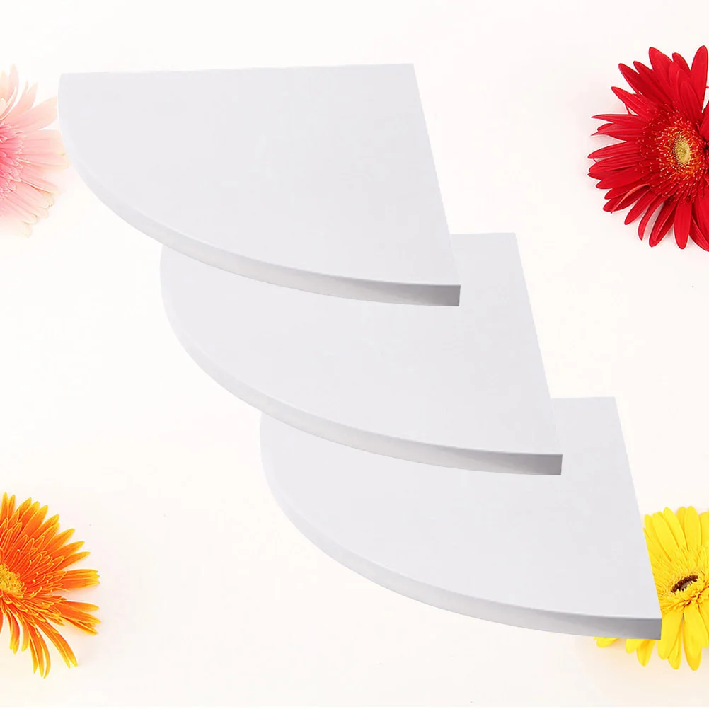 3 unids/set estantes para marcos de fotos estante esquinero bambú blanco flotante redondeado colgante