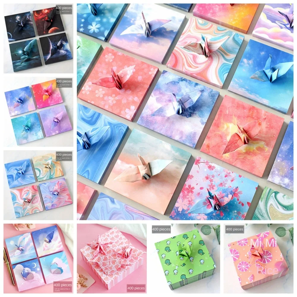 400 pezzi di materiale artistico cielo stellato carta origami scrapbooking fatto a mano carta piegata colorata origami pieghevole