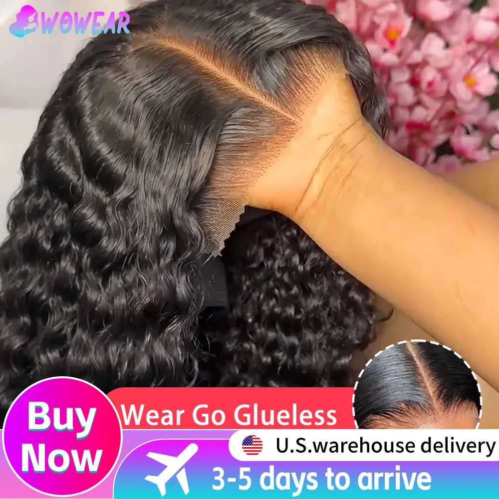 

5x5 Бесклеевые парики из натуральных волос Глубокая волна 13x6 HD Парик из натуральных волос на кружеве спереди 13x4 Парики из натуральных волос с волной воды Прозрачные вьющиеся парики