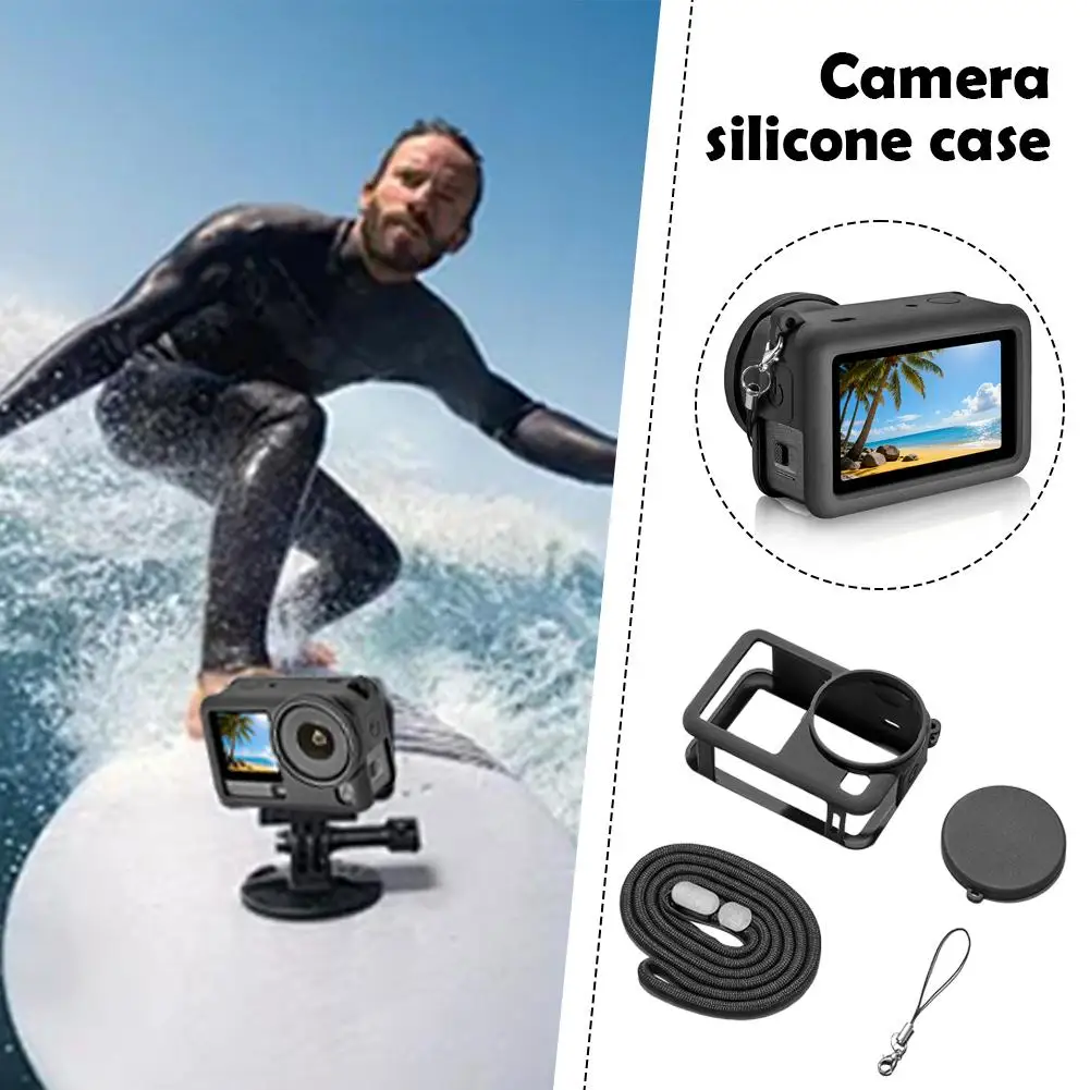 

For DJI Action6 Action Camera Silicone Case Strap Lanyard Dustproof Anti-fall Perfect Fit Precise Protective Cover