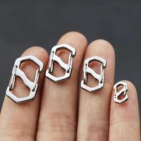 10PCS Stainless Steel Backpack Buckle S Type Handmade Carabiner with Lock Silver Necklace Clasps Jewelry Accessories
