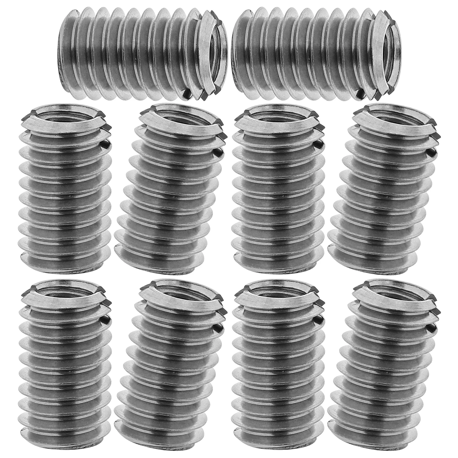 

10 pcs Repair Inserts Stainless Steel Helical Coiled Threaded Sleeves Thread Repair Kit Slotted Metal Inserts For Lamp Light