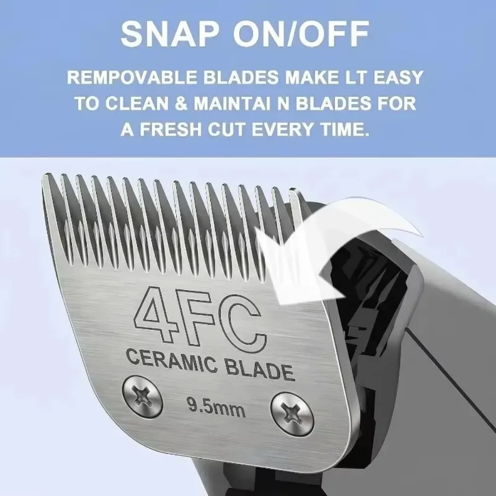 Quality 4FC Ceramic Blade 9.5mm Detachable Pet Dog Clipper Bladefor Andis Oster A5 KM Series Clippers Sharp & Durable 1 Pcs