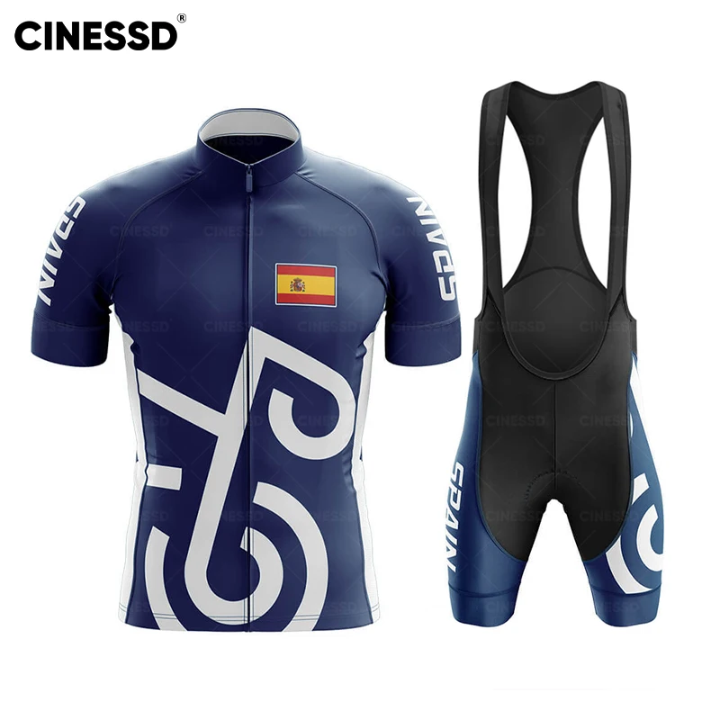 Spain Men Cycling Jersey sets Short sleeves Cycling Clothing MTB Bike Clothes Uniform Maillot Ropa Ciclismo Cycling Bicycle Suit