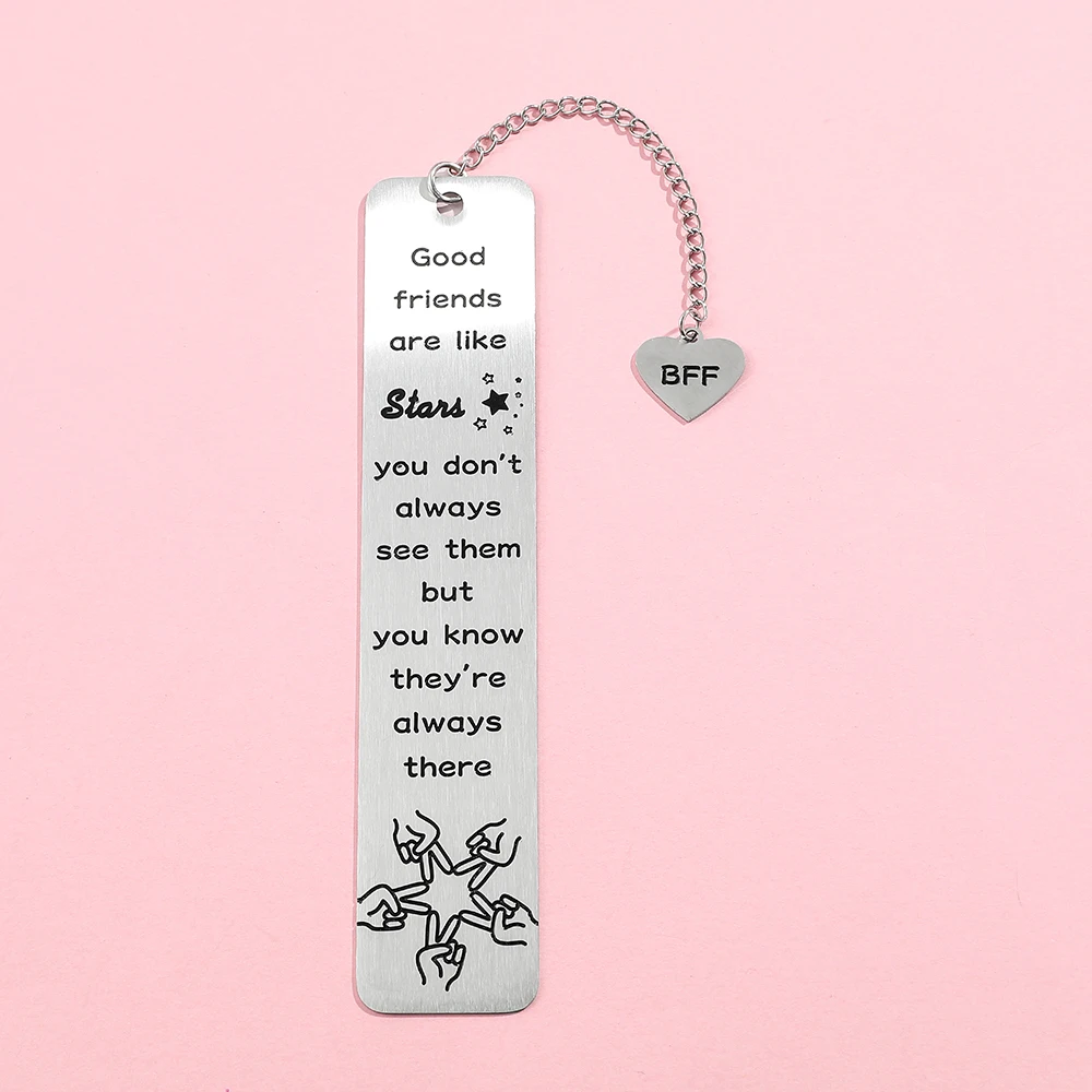 About Friend Bookmarks Stainless Steel Book Mark For Friend Book Lover Girl Collectibles Gift Learning Tools School Supplies