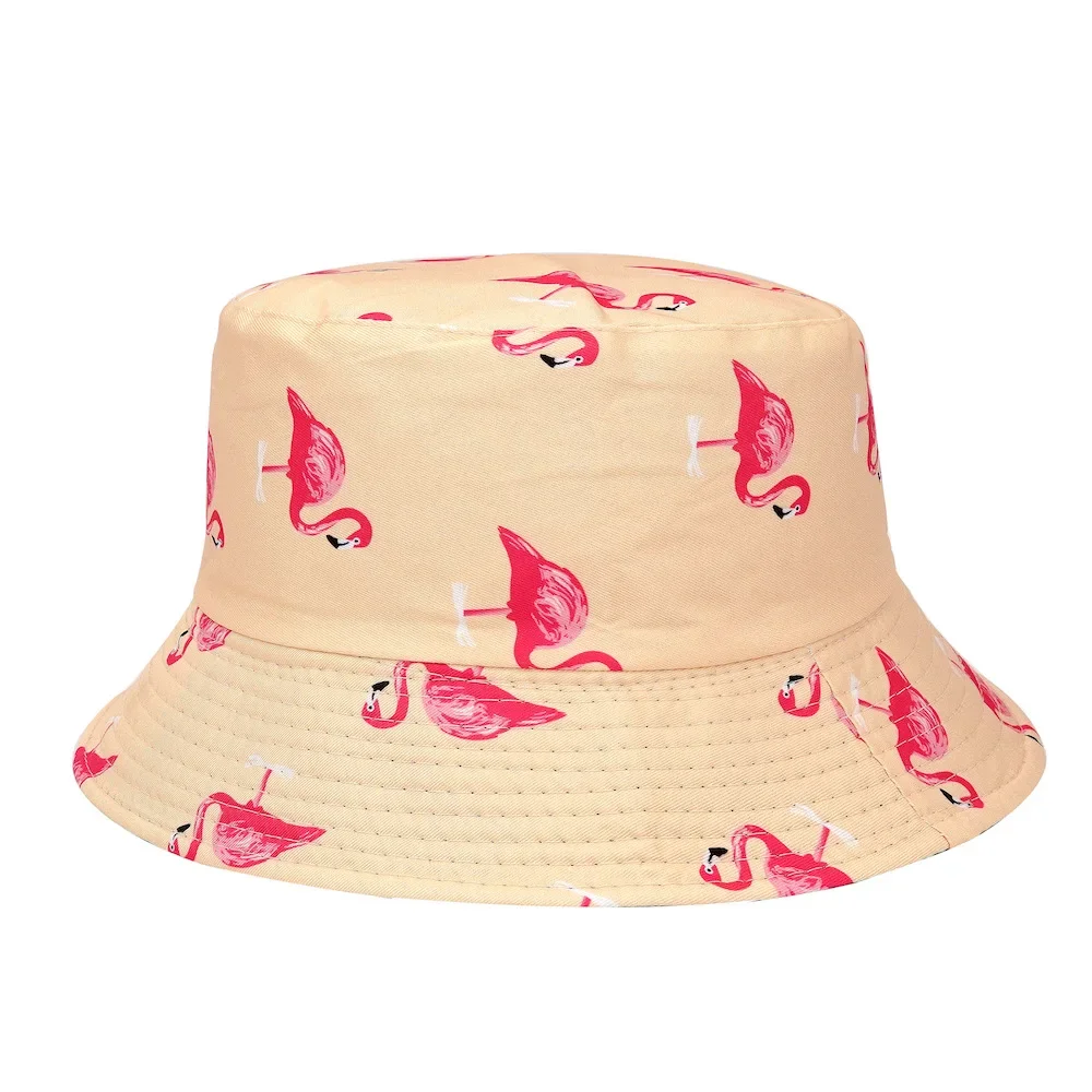 2024 Panama Bucket Hat Men Women Summer Bucket Cap Flamingo Hat Bob Hat Hip Hop Gorros Fishing Fisherman Hat