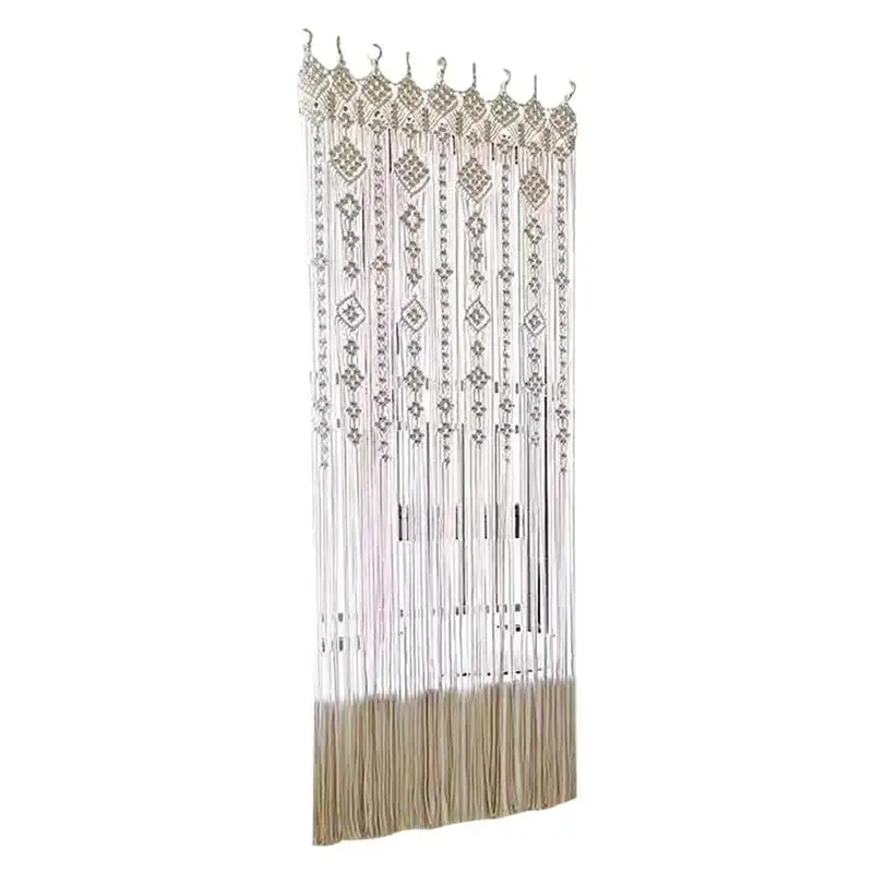 

Boho Woven Wall Hangings Window Curtains 200x85cm Pure Cotton MaterialBohemian Decor For Window Doorway Closet Wedding Backdrop