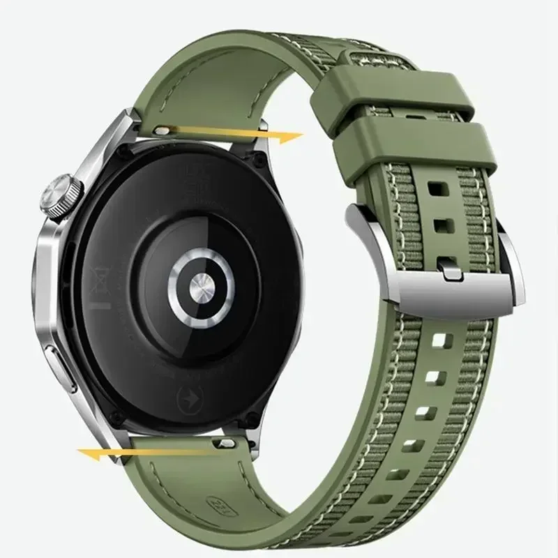 22mm Watch Strap for Huawei Watch GT4/5/6 46mm Composite Braided Nylon Silicone Wristband for Huawei Watch 4/3/GT6 Pro Bracelet