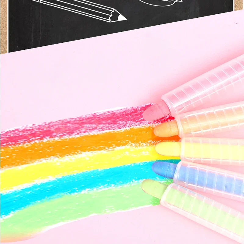 4/6/12pcs Non Dust Healthy Chalks Solid Water Chalk Blackboard Whiteboard  Drawing Pens Chalk Marker School Office Supplies