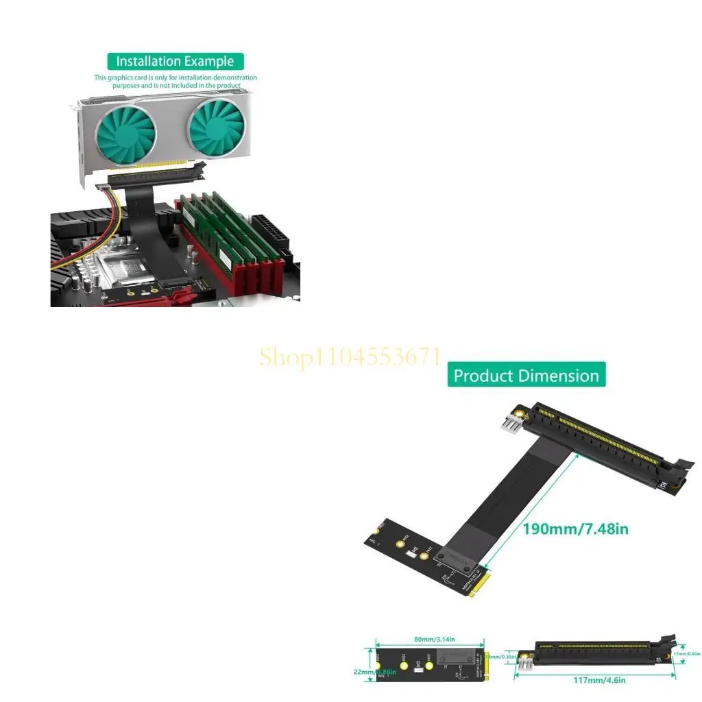 

Best Seller 90 Turn M.2 NGFF M to PCIe 16X Graphics Card Adapter Nvme to PCIe 16X