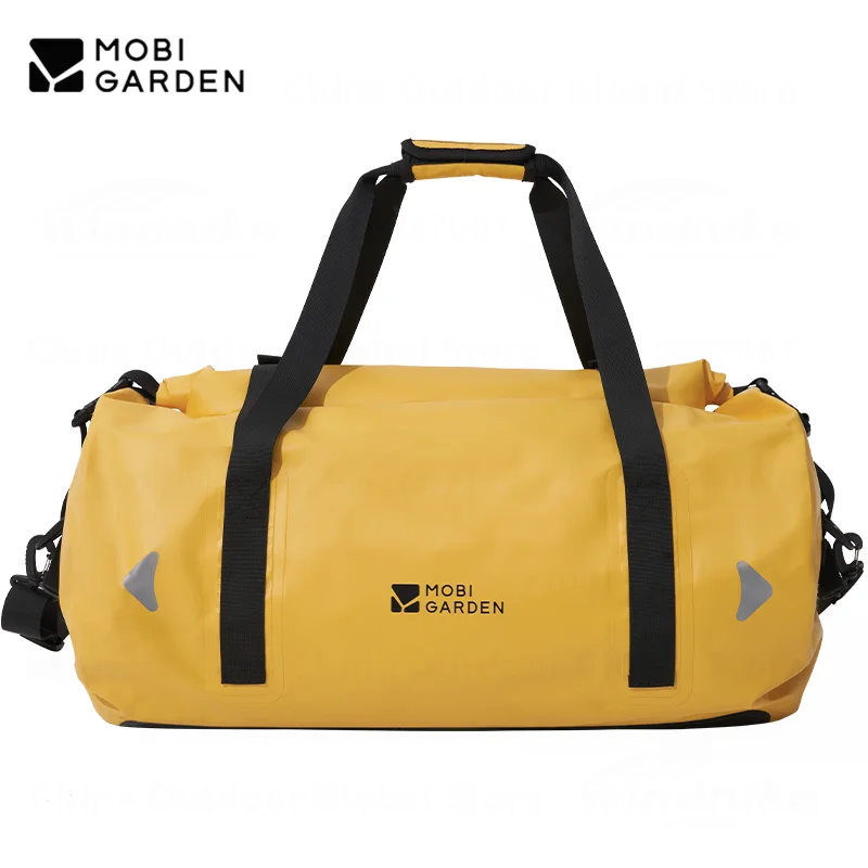 MOBI GARDEN 60L Waterproof Storage Bag Camping Tourism Portable Bag Outdoor Hiking Bicycle Motorcycle Yellow Bag High Capacity