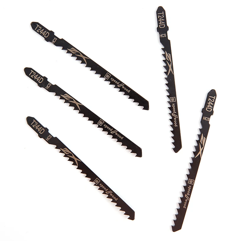 5 pçs/set HCS 6T Jig Saw Lâminas T244D/T344D para Corte Rápido Corte Reto 4 Mm Comprimento dos Dentes Lâminas de Serra 100*1.2mm Lâmina de Serra