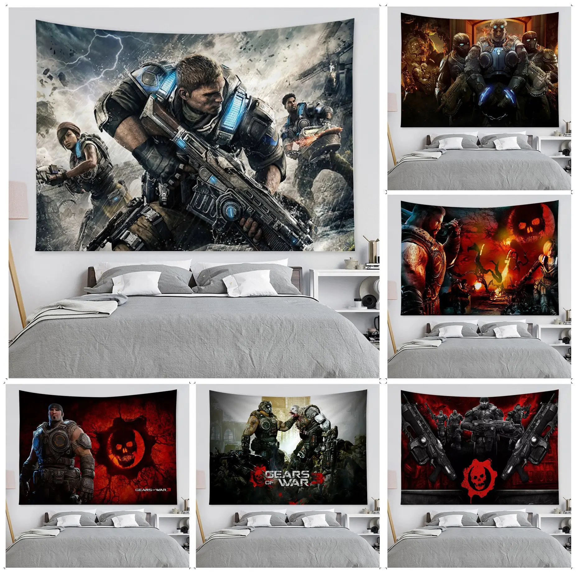 

G-Gears-of-WarS Tapestry Colorful Tapestry Wall Hanging Bohemian Wall Tapestries Mandala Wall Hanging Sheets