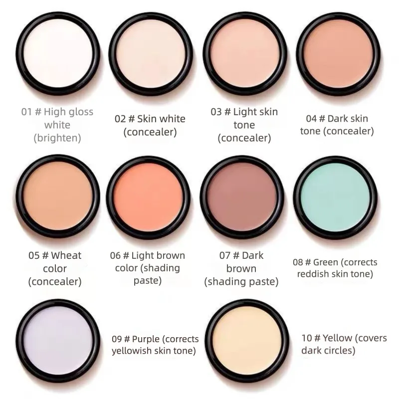 

Meixier Concealer Pure White Black Cos Foundation Cream Stage Performance Studio Special Cover Scars Painting