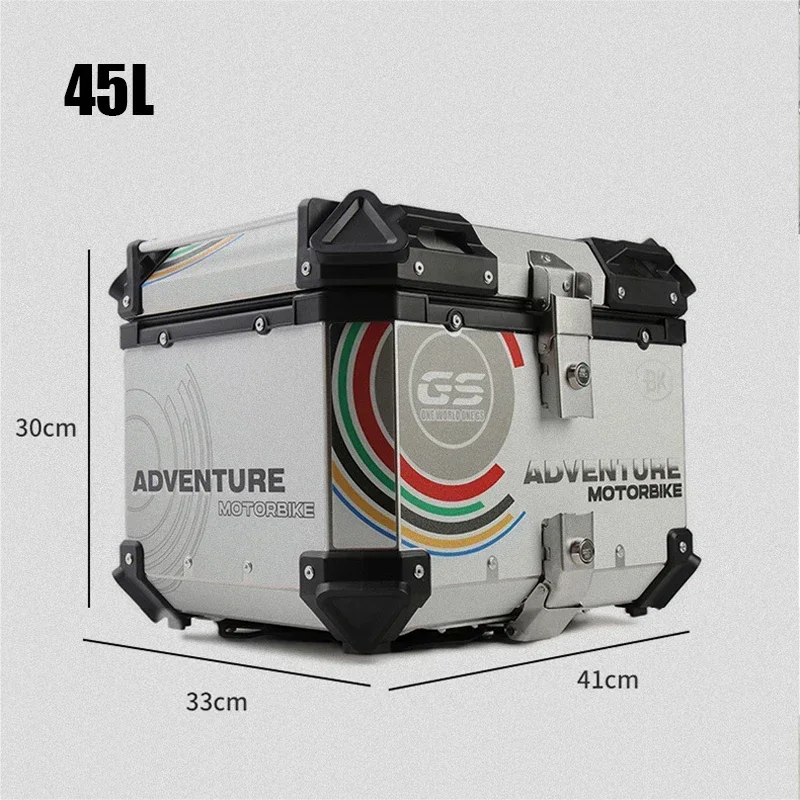 36/45L/55L Universal Motorcycle Aluminum Alloy Rear Trunk Luggage Case Top Rear Luggage Tool Cases Tail Box Helmet Storage  탑박스