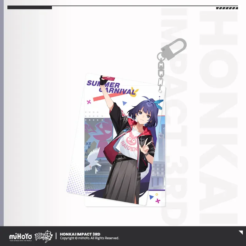 Anime Game Honkai Impact 3rd Official  miHoYo Original Authentic Summer Carnival Series Keychain Raiden Mei Bronya Kiana Seele