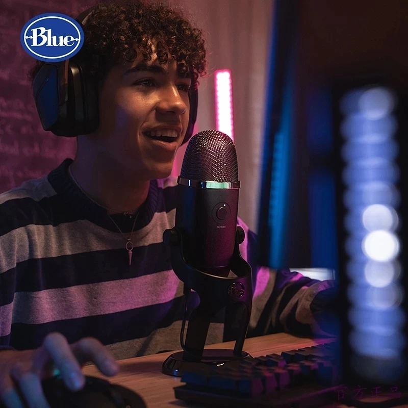 Blue Yeti X Professional Condenser USB Microphone with High-Res Metering LED Lighting & Blue VO!CE effects