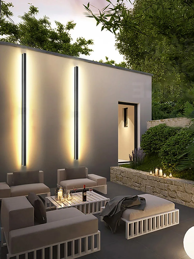 Waterproof LED Wall Light Minimalist LED Outdoor Wall Lamp Black Balcony Terrace Indoors Wall Decor IP65 Outside Garden Lights