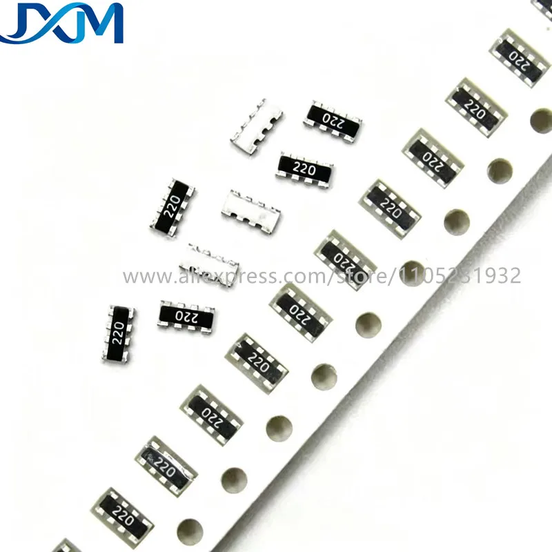 100-200pcs 0603*4 SMD resistor array 8P4R 5% 0R~810K 2 3.3 4.7R 5.6 6.8 7.5 15 22 33R 47 91 200 300 560K 10 100 220 330 470 ohms