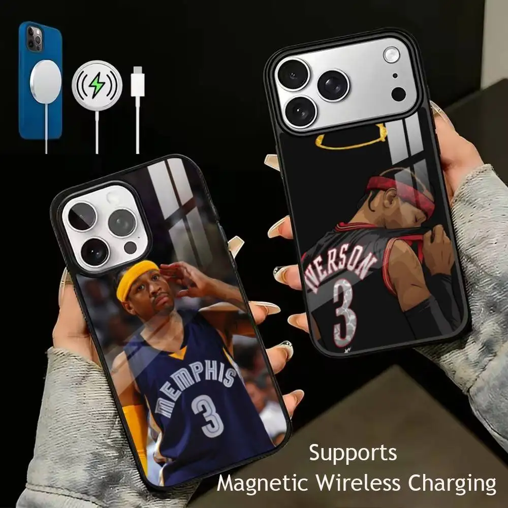 Allen Iverson Basketball star gift   Phone Case For iPhone17,16,15,14,13,12,11 Plus,Pro Supports Magnetic Wireless Charging