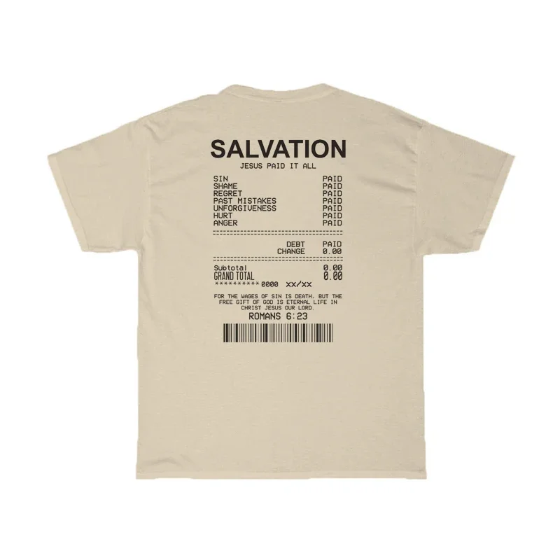 Donne Salvation Back Print bibbia Verse T-shirt oversize Funny Streetwear magliette cristiane Jesus Faith Tees regali Unisex top