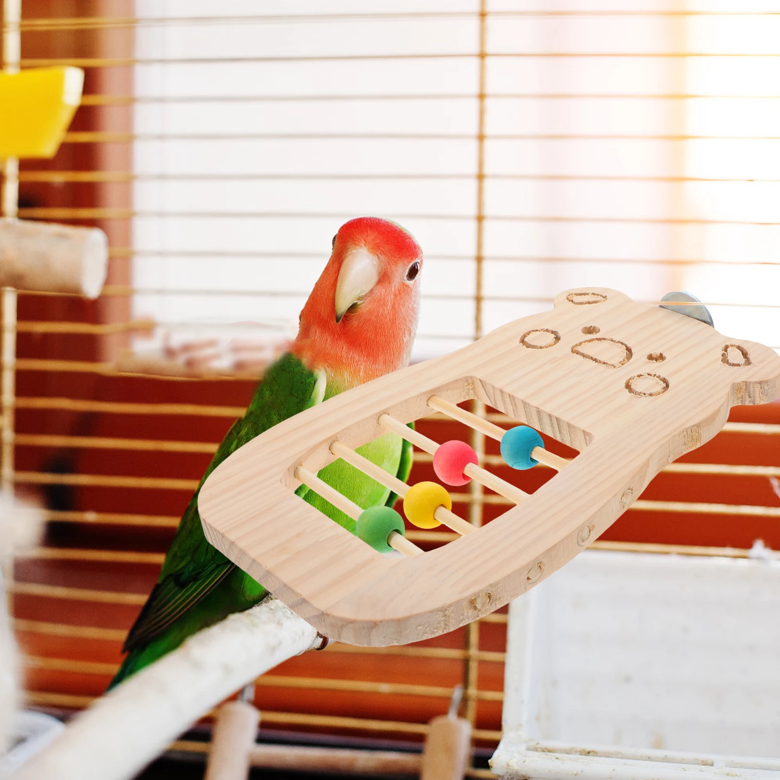 

Parrot Platform Bird Stands Parrots Exercise Gym Cartoon Budgie Cage Wood Perch