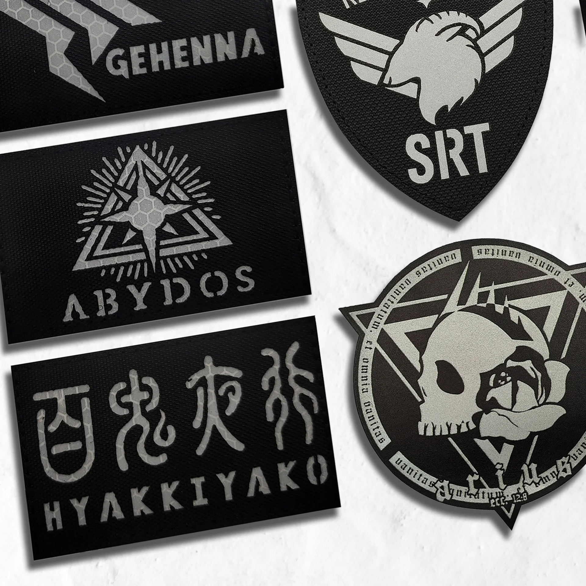 Blue Archive Nylon Patch Reflective Tactical Morale Armband Hook&Loop Applique GEHENNA ABYDOS Clothes Backpacks Hats Decorations