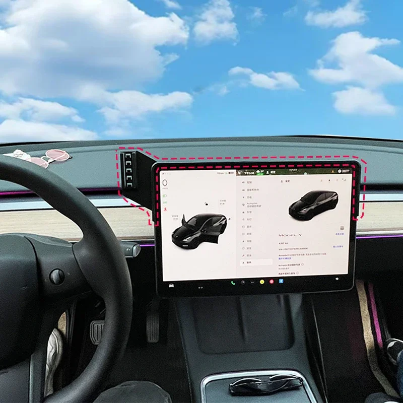 For Tesla Model Y 2020-2024 Car Specific Phone Holder with 15W Wireless Fast Charging Dashboard Mount Seamless Integration