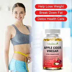 Mulittea 3X Fat Burner Apple Cider Vinegar Capsules Natural Digestion for Metabolism Detox Support Body Sculpting Flat Belly