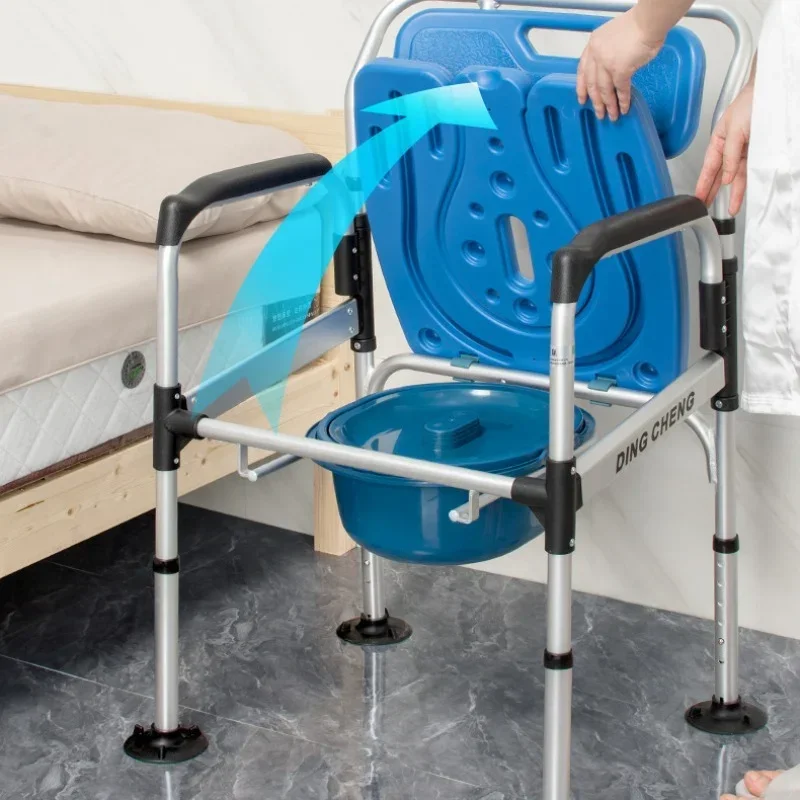 Anti-skid Special Bathroom Stool Convenient Mobile Bath Seat Aluminum Alloy Shower Chair Comfortable Back Rest Bath Bench