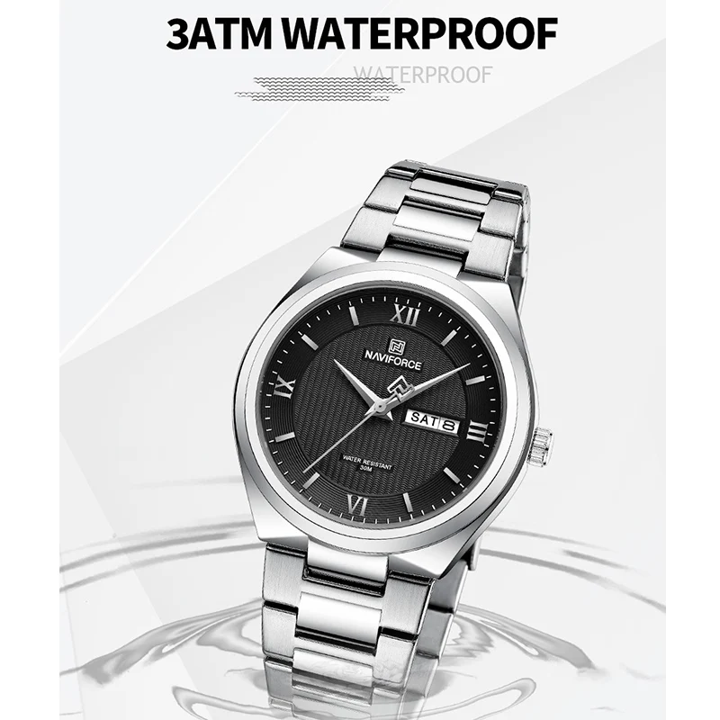 NAVIFORCE Brand Fashion Watch for Men Stainless Steel Belt Waterproof Quartz Male Wristwatches Casual Luxury Clock Reloj Hombre