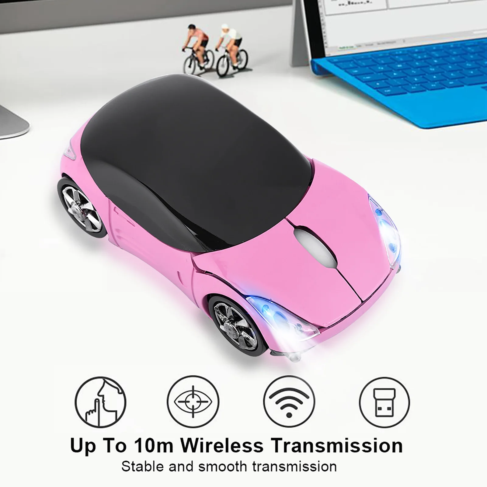 2.4G Car Mouse Wireless Mouse Optical Mouse 1600DPI for Mac/ME/Windows PC/Tablet Gaming Office