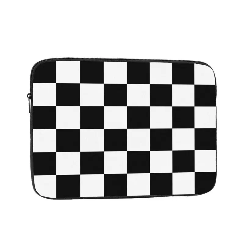 Black and White Checkered Racing Flag Laptop Sleeve Bag Business Briefcase Protective Case Water-Resistant for Notebook Tablet