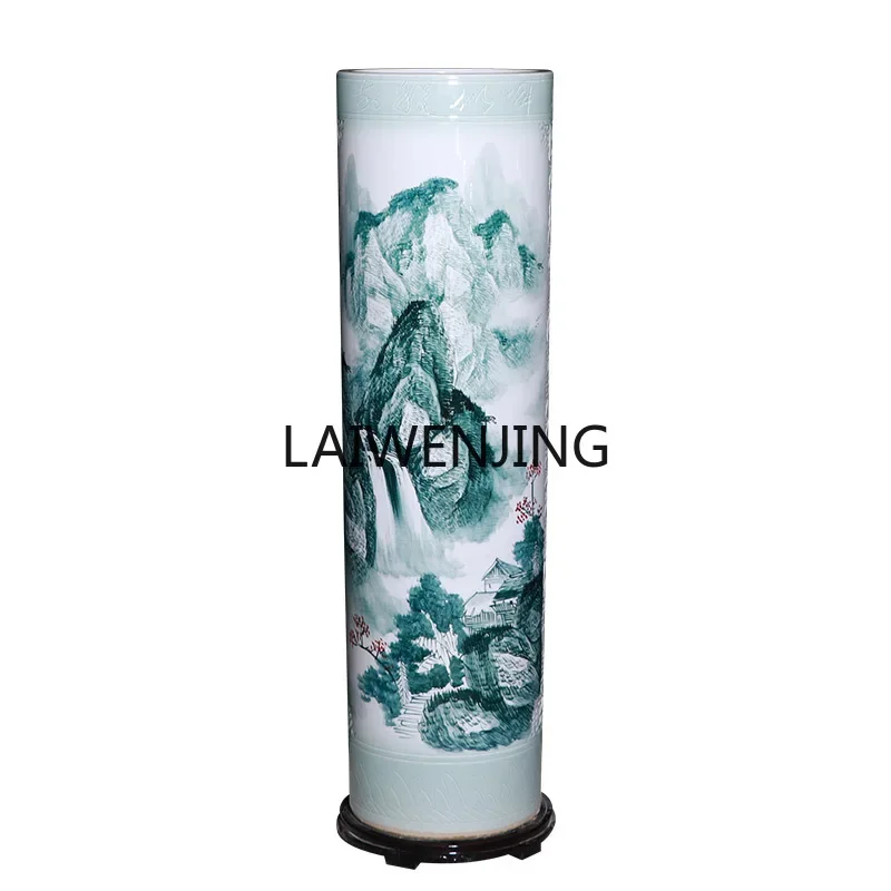 

LYN Jingdezhen ceramic large vase living room floor decoration ornament 1 meter straight large