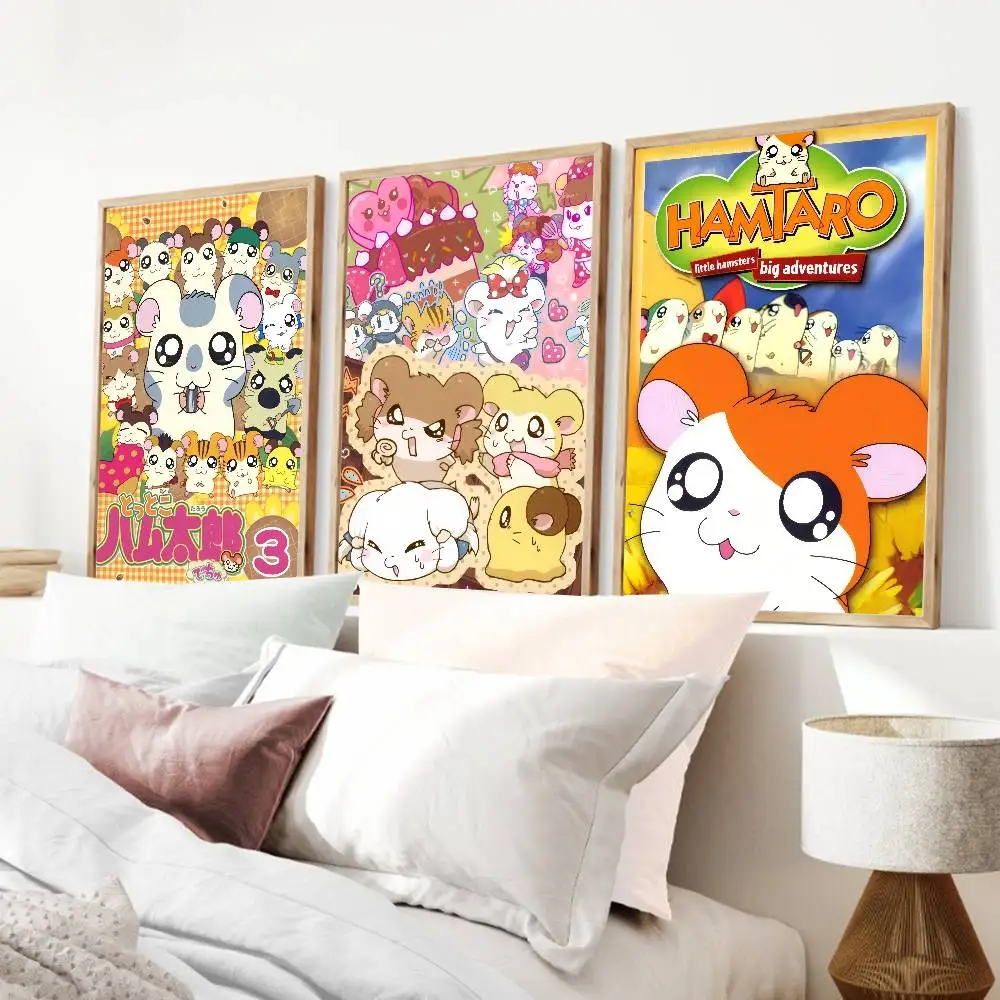 Cute Cartoon Hamtaro Hamster Poster And Prints Wall Art Pictures For Modern Bedroom Game Room Home Decor