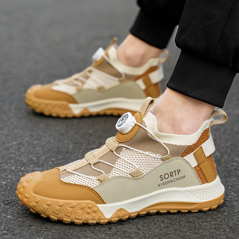 

Новинка 2025, мужская лоскутная кожаная обувь в стиле ретро, классическая серия, уличная повседневная обувь ручной работы высокого качества, дышащая обувь с большой сеткой