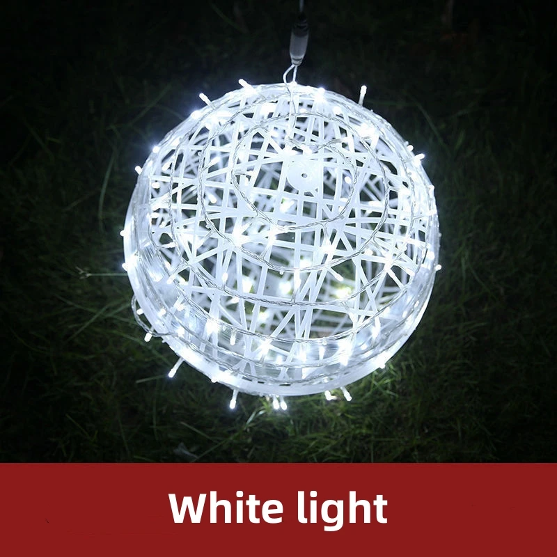 Imagem -06 - Natal Festoon Rattan Ball Led Light Ramadan Outdoor Pendurado Lâmpada Fairy String Light para Férias Decoração de Festa de Casamento